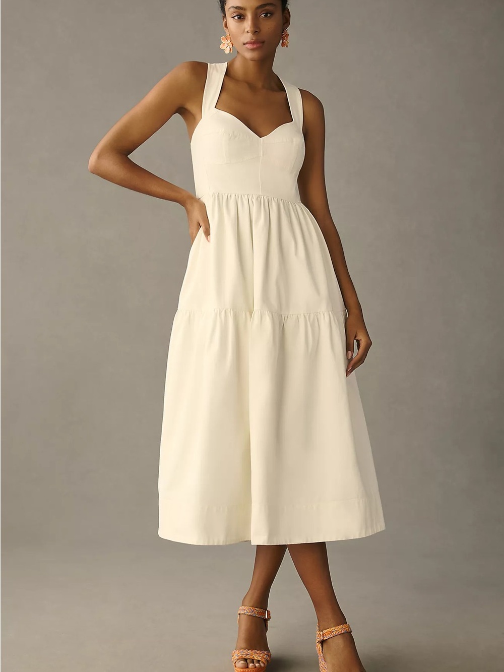 Forever That Girl Denim Sweetheart Midi Dress